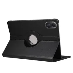 360° Rotating Leather Tablet Case with Smart Flip Stand, 11 - inch for Redmi Pad2 2025 (Black)