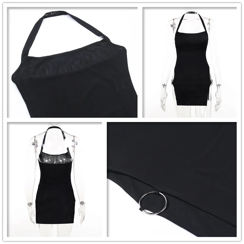 Townlike Halter Sexy Dress Women Mini 2023 Summer Dress Split Backless Nighclub Party Dresses Vestidos 5