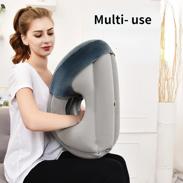 Inflatable Airplane Travel Pillow for Rest and Nap with Neck