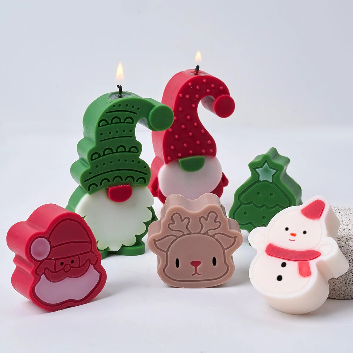 Faceless Santa Claus Silicone Candle Mold DIY Christmas Ornament Making Soap Plaster Resin Crafts Molds Home Decor Art Gifts
