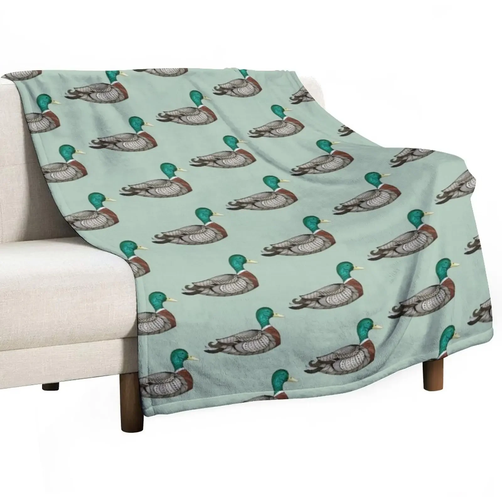 

Mallard Duck Throw Blanket Cute Plaid warm for winter Blankets