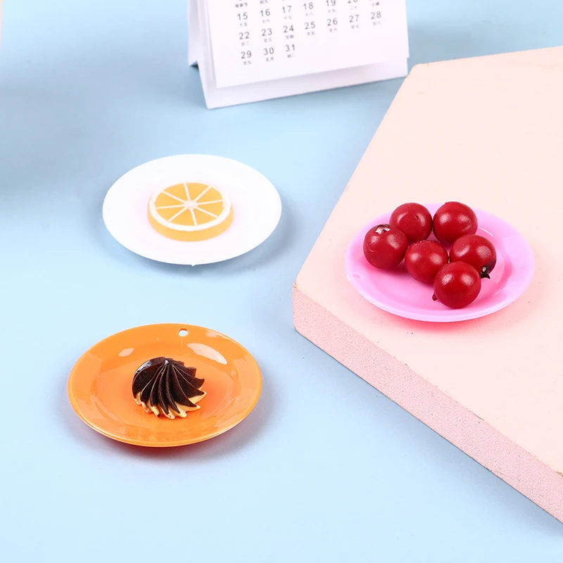 5Pcs Kitchen Toys Doll House Dinner Plates Doll Durable Mini Food Dish Tableware Miniature Doll House Accessory Кукольный Домик 2