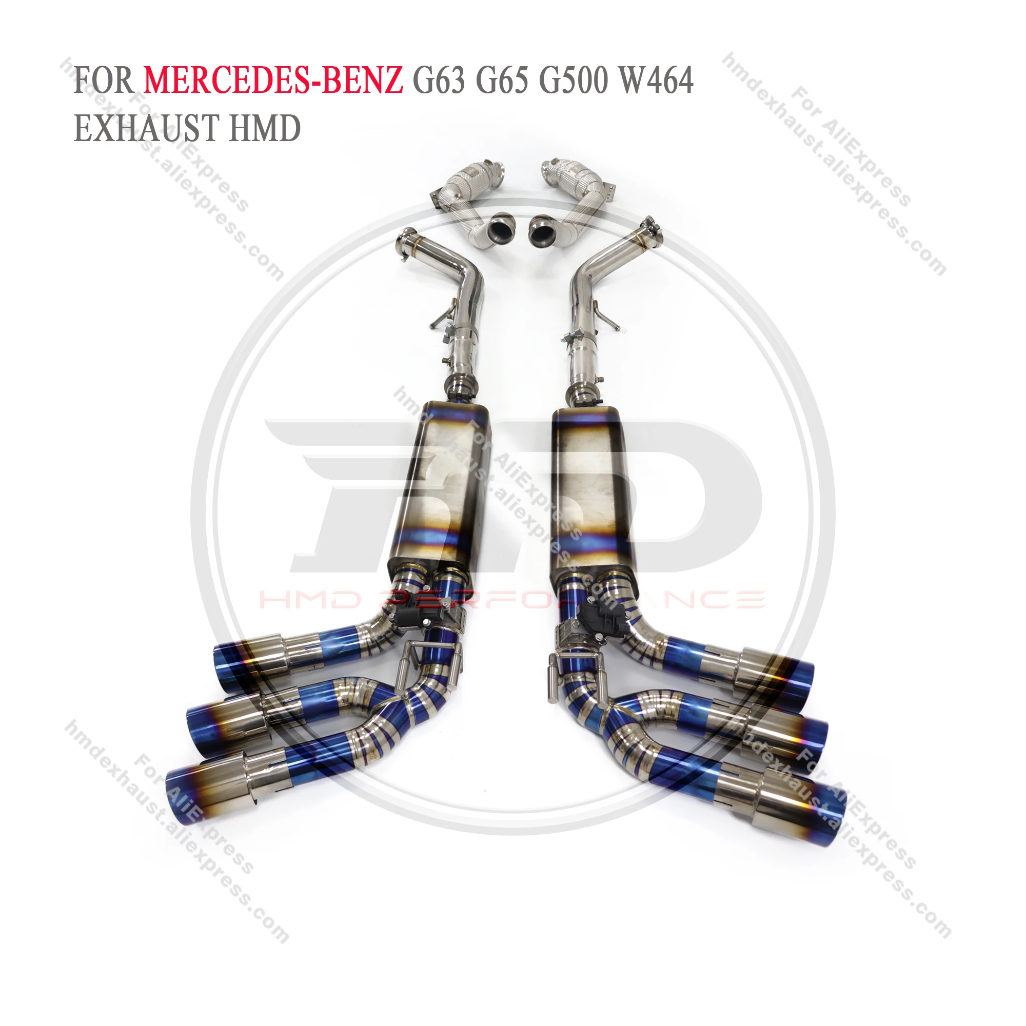 

HMD Titanium Exhaust System Performance Catback for Mercedes Benz G500 G63 G65 W464 Six Exits With Catless Downpipe