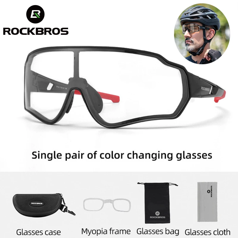Cycling Sunglasses ROCKBROS Cycling Sunglasses Photochromic Road Bike UV400 Bicycle Eyewear MTB Mountain Bicycle Cycling Goggles cycling glasses bicycle glasses sports glasses sport sunglasses sports goggles