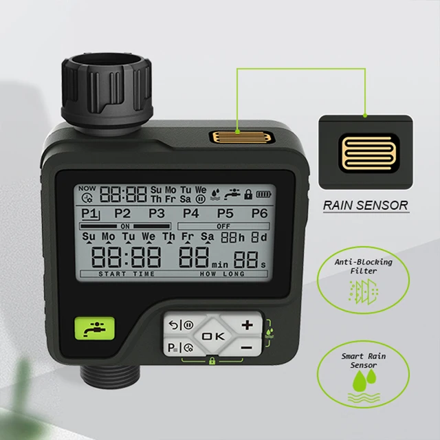 Eshico Garden Tools Öntözőrendszer Állítható Kényelmes Telepítés Vízálló Tervezés Nagy Lcd Kijelző Digitális Öntözési Időzítő - Image 5