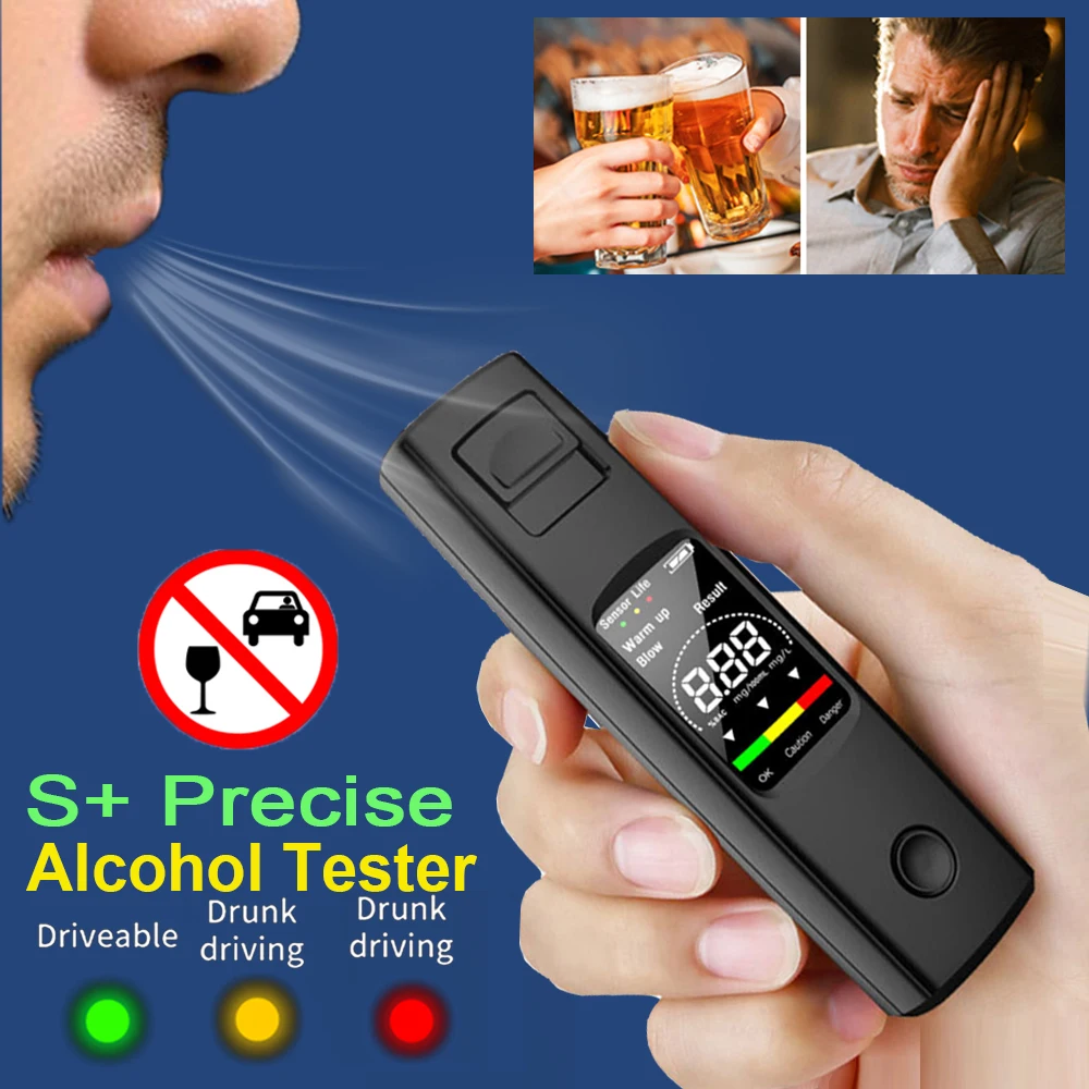 LCD Digital Display Breath Alcohol Tester Non-Contact Alcohol Meter Accuracy Breathalyzer Diagnostic Tool Type C Charging alcohol tester,breath alcohol tester