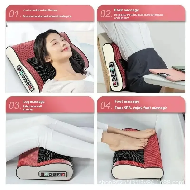 Appareil de massage multifonctionnel pour la nuque et les épaules, à pétrir, pour le cou, le dos et la taille. Multi-vitesses et réglables. Compresse chaude._voghion.com