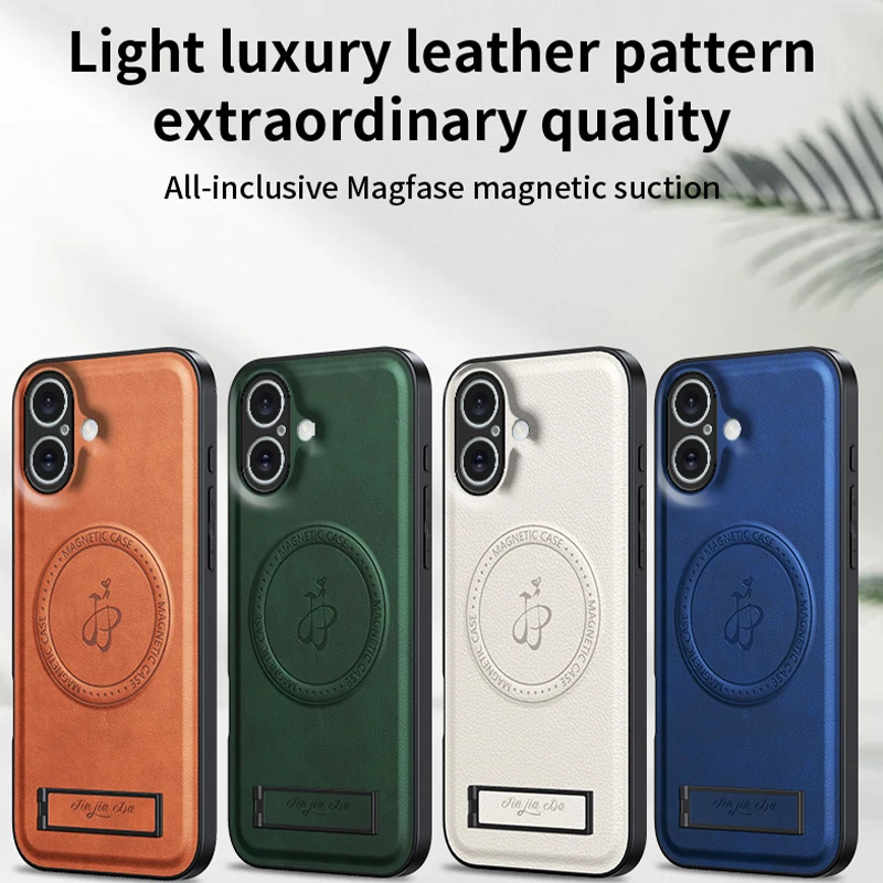 Premium Business Leather Kickstand Case with Magnetic Shockproof Protection