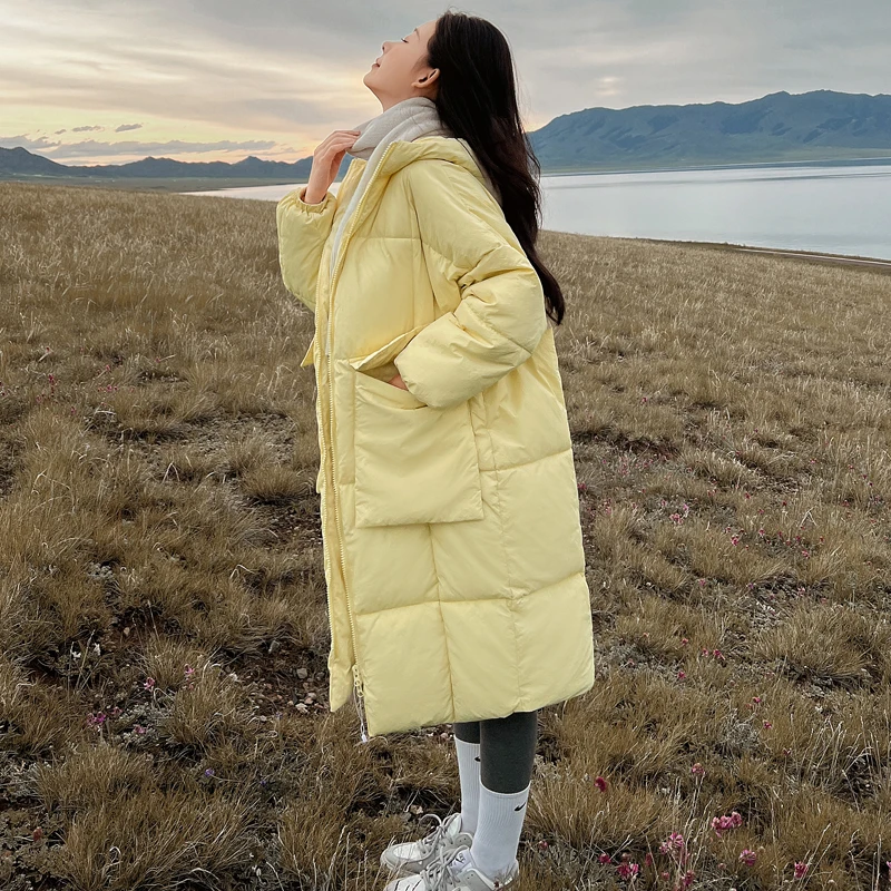 

2023 New Winter Women's Down Jacket Thick Warm Cotton-padded Clothes Office Lady Fashion Coats Female Cotton Jacket with Pockets