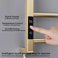 ห้องน้ําไฟฟ้าราวแขวนผ้าเช็ดตัวสแตนเลสแปรงทองสมาร์ทชั้นวางผ้าขนหนูไฟฟ้าซ่อนสายสัมผัสผ้าเช็ดตัวอุ่น 4