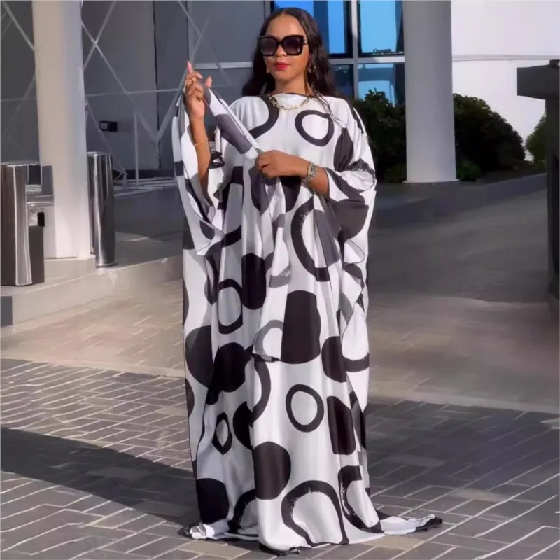 

Muslim Abaya Dubai Islam Loose Big Size Robe Fashionable African Dresses For Women Printed Long Maxi Dress Boubou Africain Femme