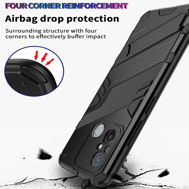 Durable Armor Holder Back Phone Case with Stand Feature