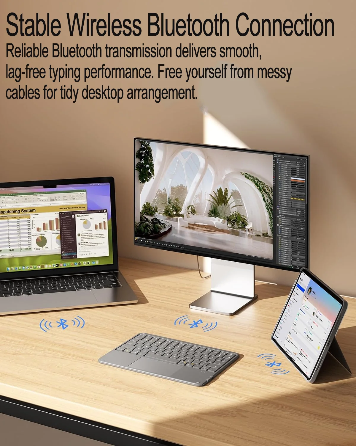 Universal Wireless Trackpad Portable Keyboard for Tablets & Smartphones