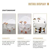 Golden Piggy Bank Clear Transparent Saving Pot for Bills Daily Savings Cute Children Gift Glass Money Pot Decorative 1