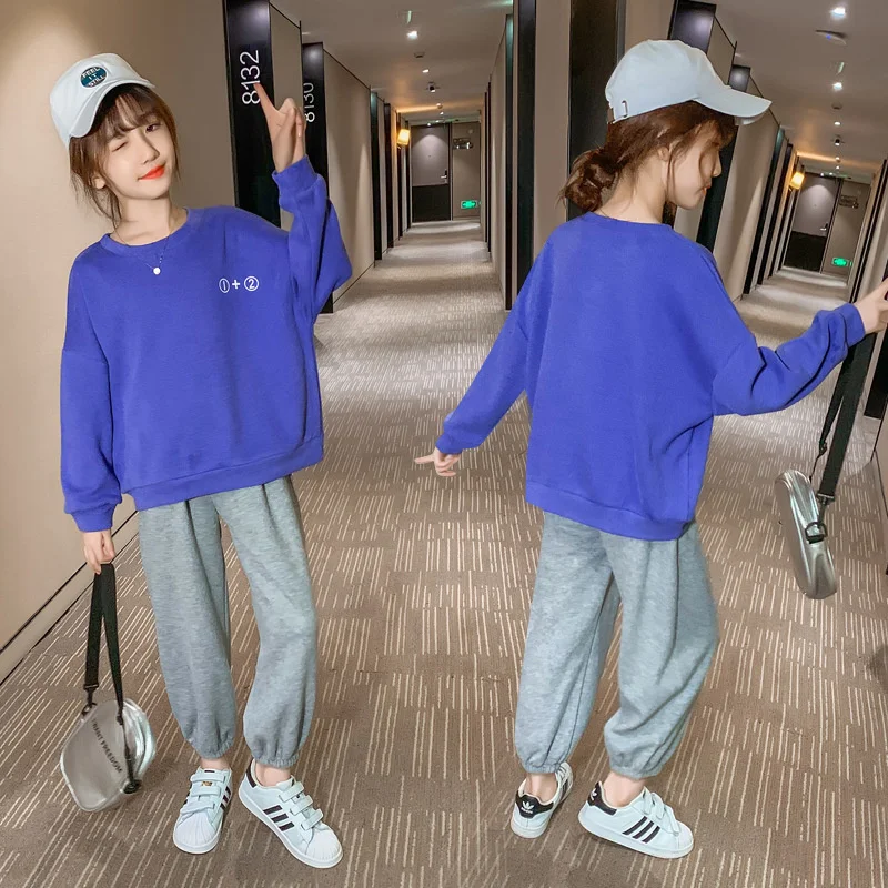 

Girls Suit Sweatshirts +Pants Cotton 2Pcs/Sets 2022 Retro Spring Autumn Thicken High Quality Sports Sets Kid Baby Children Cloth
