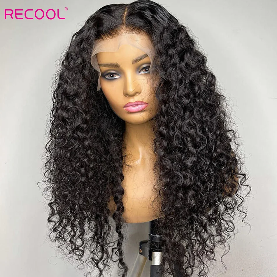 Recool Water Wave Lace Front Human Hair Wig 13x6 HD Lace Frontal Wig Ready To Go Pre Plucked Wet And Wavy Front