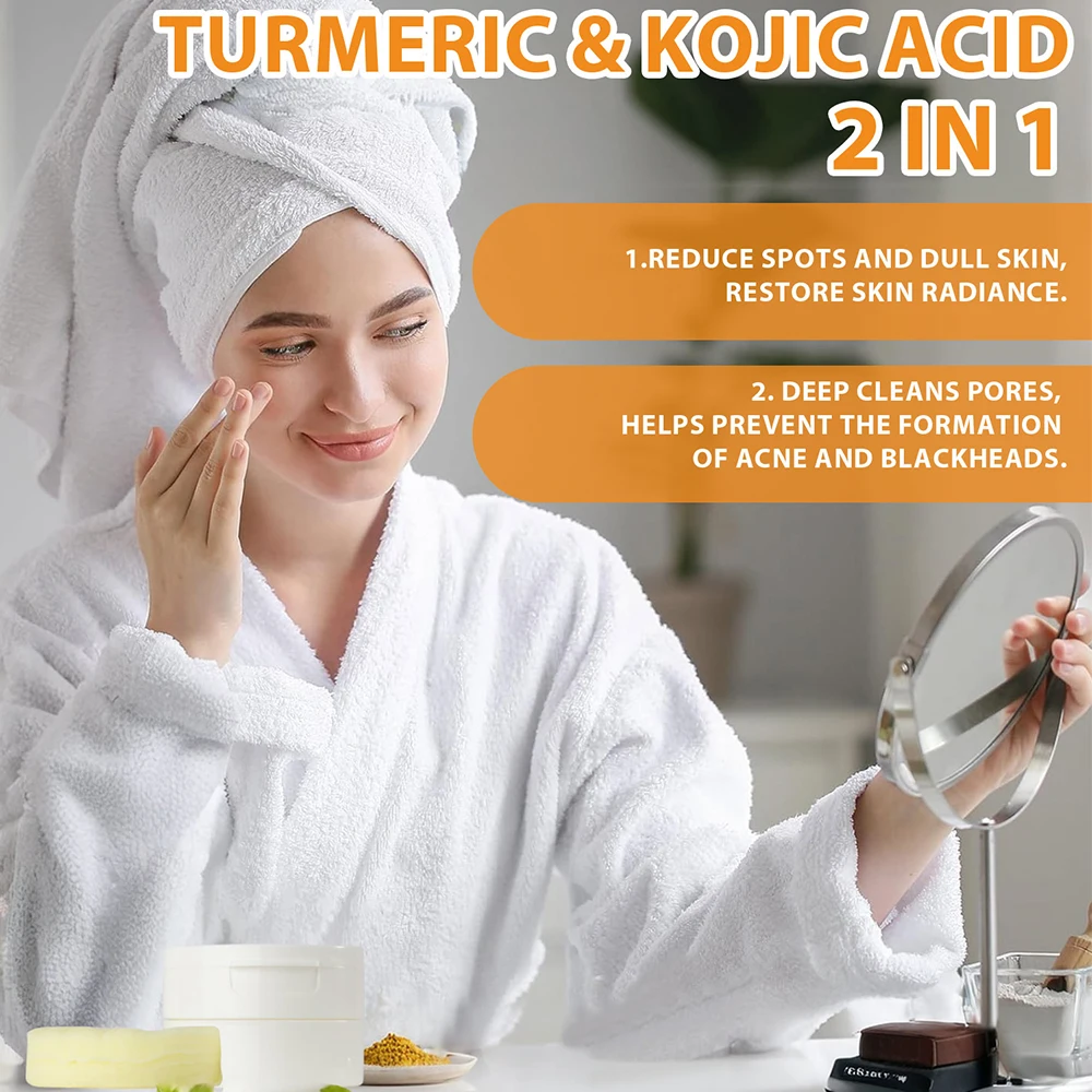 Turmeric Kojic Acid Cleansing Pads Gentle Cleansing Facial Refreshing Balancing Oil Face Skin Care Tool Cleansing Pads 3