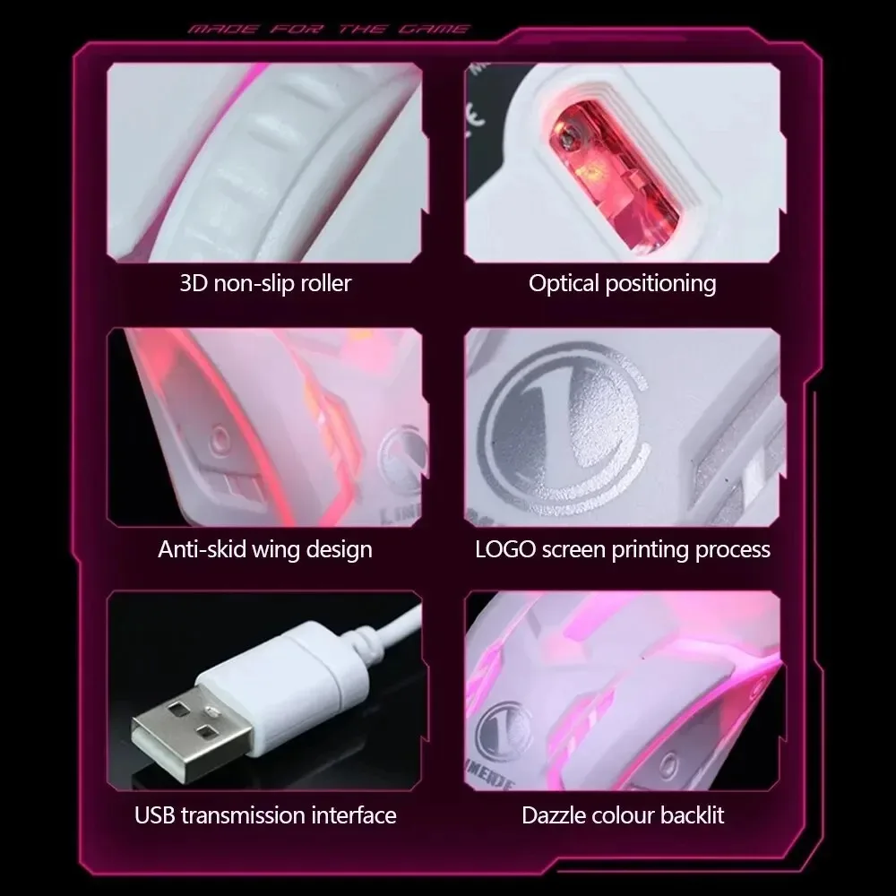 KEBIDUMEI RGB 백라이트 게이밍 마우스 USB 유선 인체공학적 마우스 E-스포츠 유선 오피스 마우스 PC 데스크탑 노트북 Windows MacOS용 RGB Backlit Gaming Mouse USB