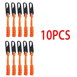 5 - Pack Durable Fabric Zipper Puller Repair Kit with Zipper Closure Replacement Sliders (Orange - 10pcs)