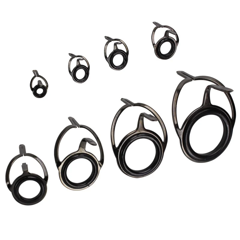 Fishing Rod Eye Ring 8pcs/set Stainless Steel Ceramics Bait Casting Rod Guides Building Repair Fishing Line