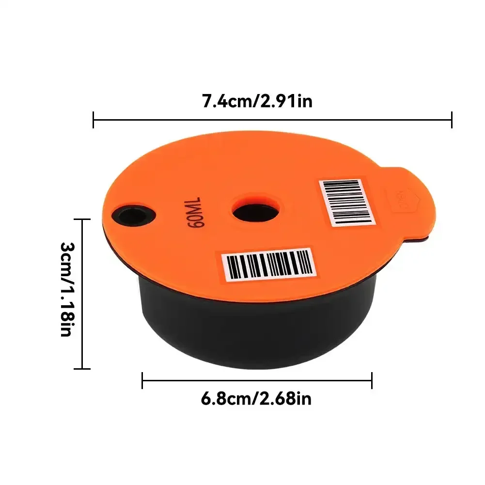 60/180/200/220ML Reusable Coffee Capsule Pods for BOSCH-s Machine Tassimo Refillable Filter Pod Silicone Lid Replacement
