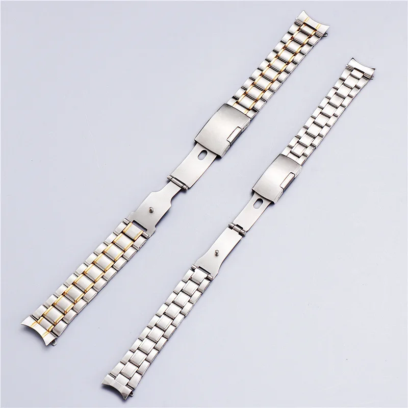 Sleek Stainless Steel Watch Band with No-Gap Curved Design