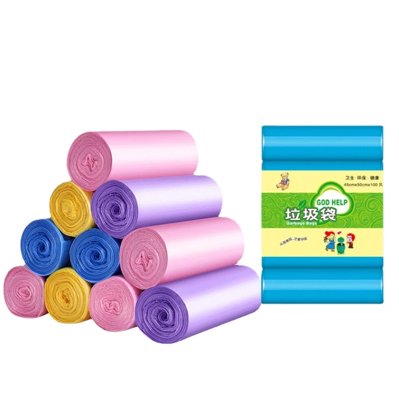 100pcs 5 rolls Disposable Garbage Bags Home Waste Trash Can Pouch