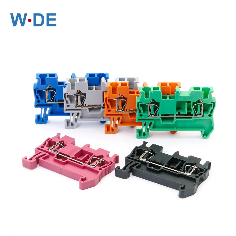 Din Rail Terminal Block 10pcs for ST-2.5 Return Pull Type Spring Connection Connector Screwless Copper Wire Conductor 6 Colors ST2.5