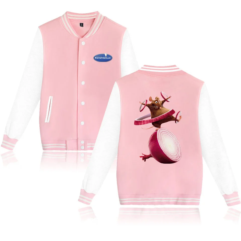 Disney Cartoon Ratatouille Bomber Jacket Donna Uomo Autunno Giacca Da Baseball Cappotto Studente Streetwear Harajuku Bomber College Jacket