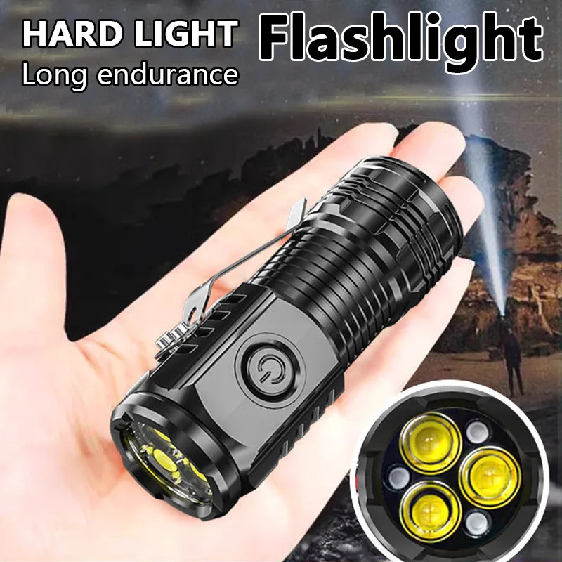 Mini Flashlight 3 Core LED USB Rechargeable