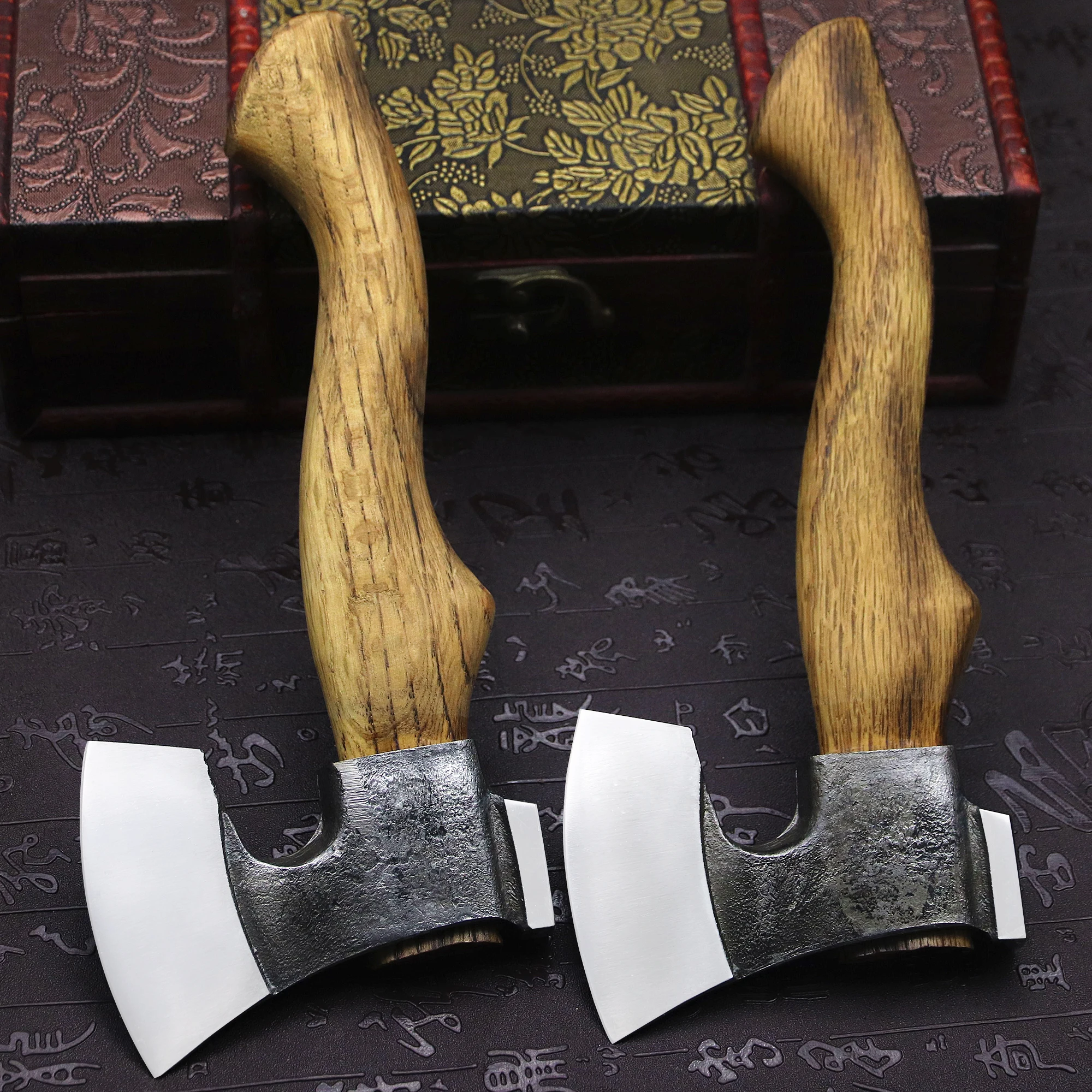 Japanese survival master hand forged DC53 steel high hardness survival hand axe, forest logging axe, household tool axe 4