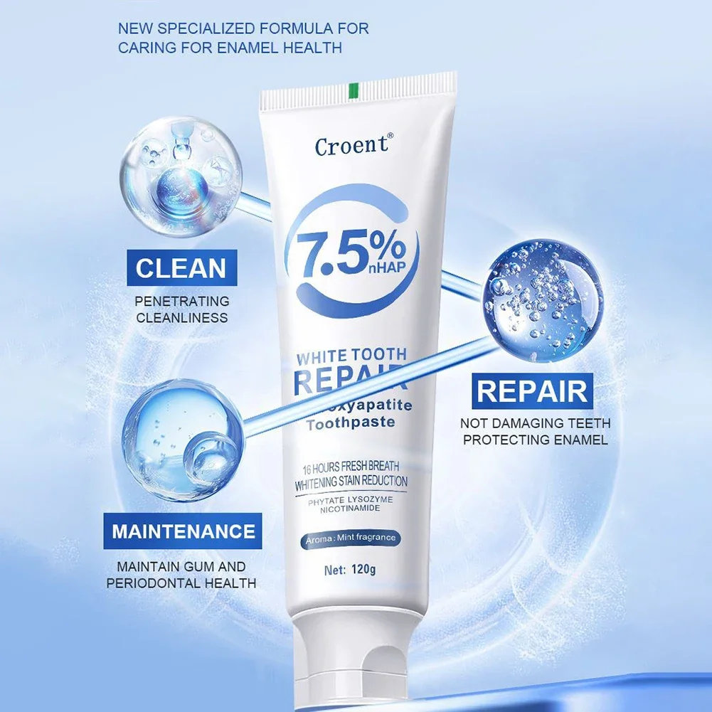 Hydroxyapatite Toothpaste Mint Breath Refreshing Whitening Toothpaste Intensives Stain Removal Tooth Paste Gentle Oral Care 120g teeth whitening product,teeth health product