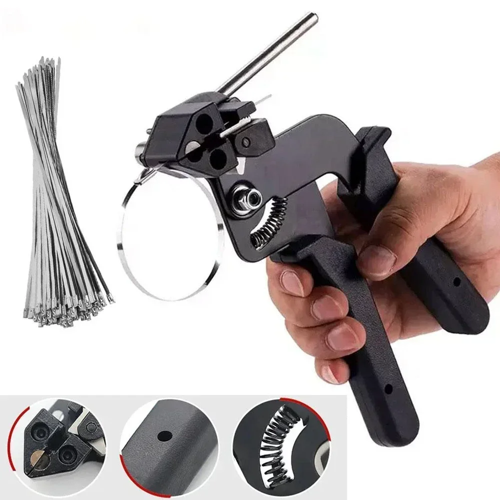 Self-locking Ties Alicate de Cabo Alça de Fixação Ferramenta de Corte Automático Tensão Ferramentas Manuais Novo Aço Inoxidável