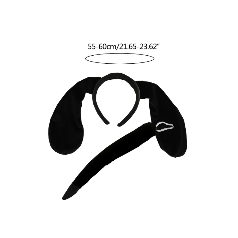 Bunny Ears Headband Plush Dog Ears Headwear Costume Cosplay Hair Accessory