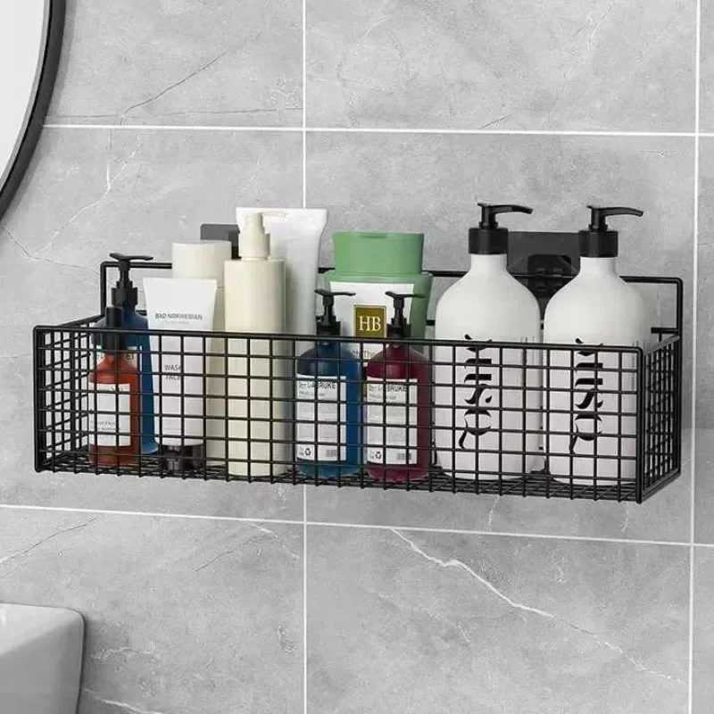 KAWAN Bathroom Grid Shelf Suspension Type Bathroom Organizer Shampoo Shower Gel Kitchen Makeup Storage Bathroom Accessories 3