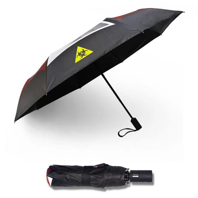 3 Fold Automatic Rain Umbrella Black Coating Wind Resistant