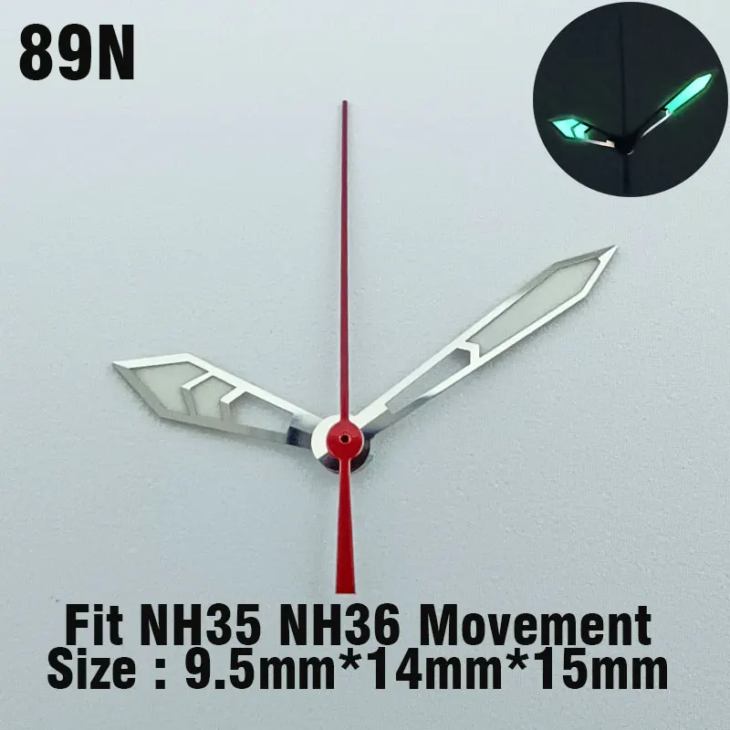 NH35 핸드 워치 핸드 포인터, NH36 NH35 4R35 4R36 무브먼트, 녹색 발광 SKX007 시계 교체 부품 조립 액세서리