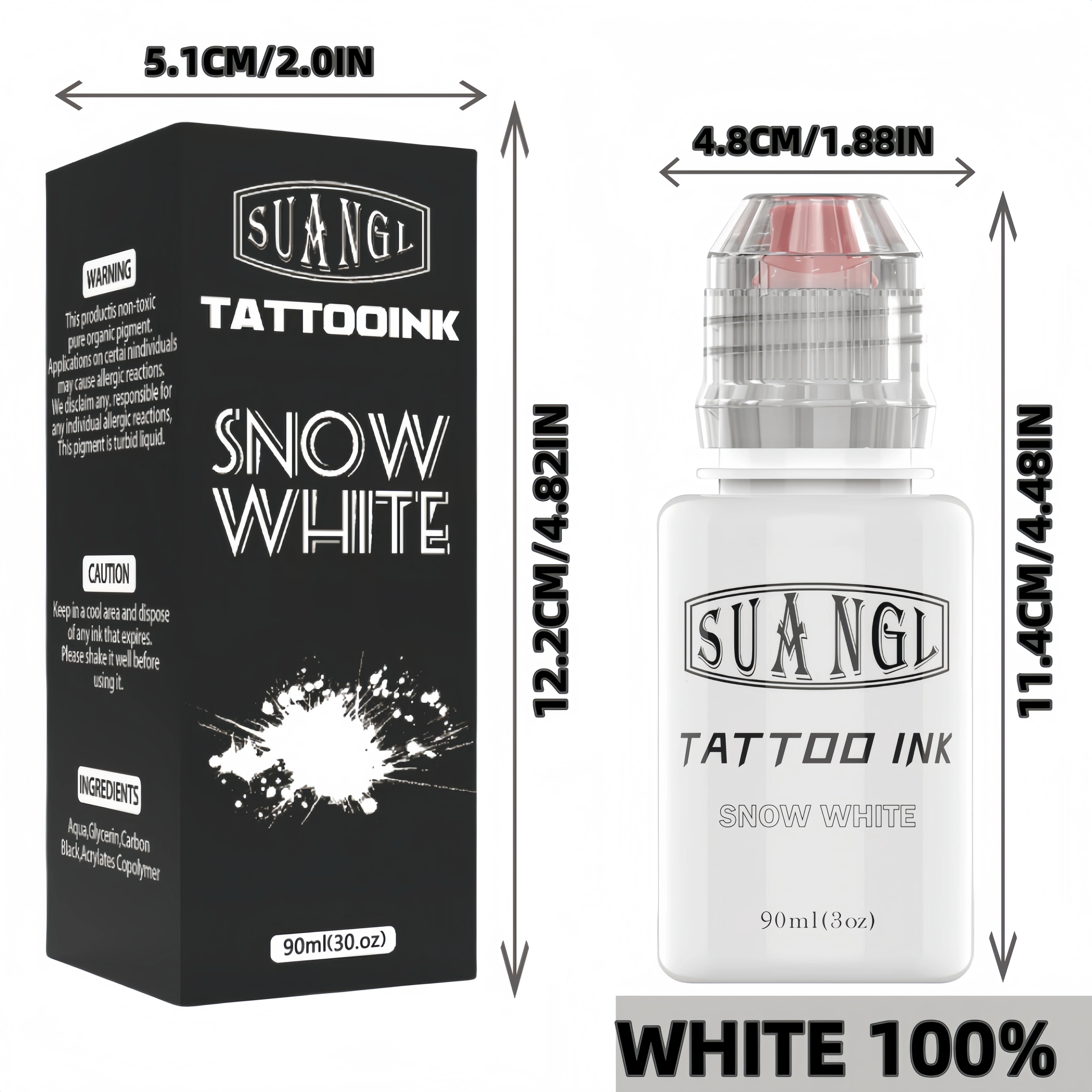 White tattoo ink-Professional tattoo ink with high pigment content-Bold toned white suitable for artists