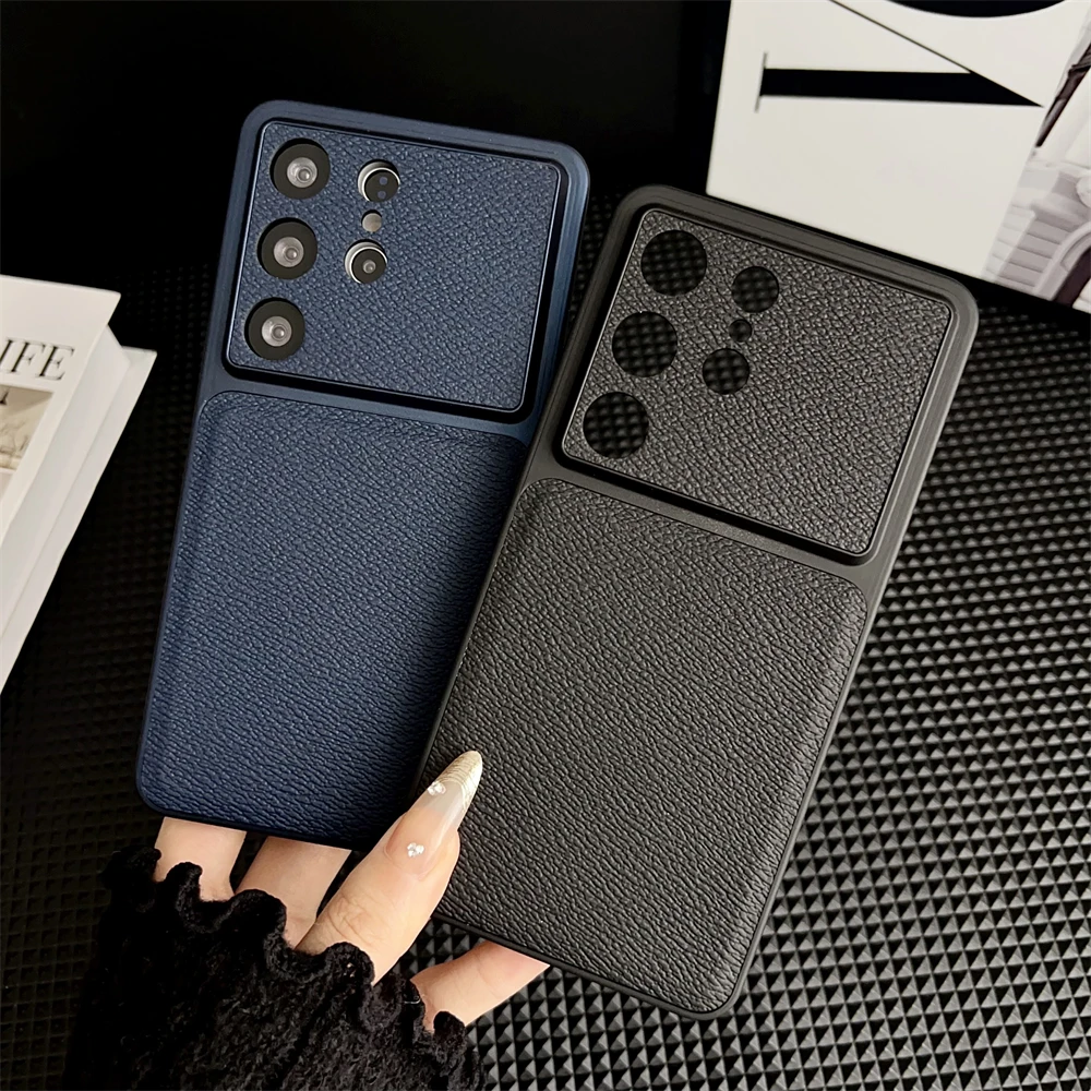 Leather Thin Phone Case with Large Window Camera Protection - Matte Cover