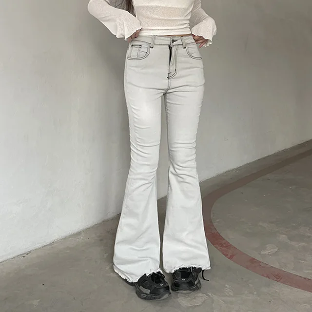 ALLNeon Indie Aesthetics Slim Low Waist Flare Pants E-girl Vintage Pockets  Solid Y2K Pants Autumn 90s Fashion Black Trousers - Price history & Review, AliExpress Seller - ALLNeon Store