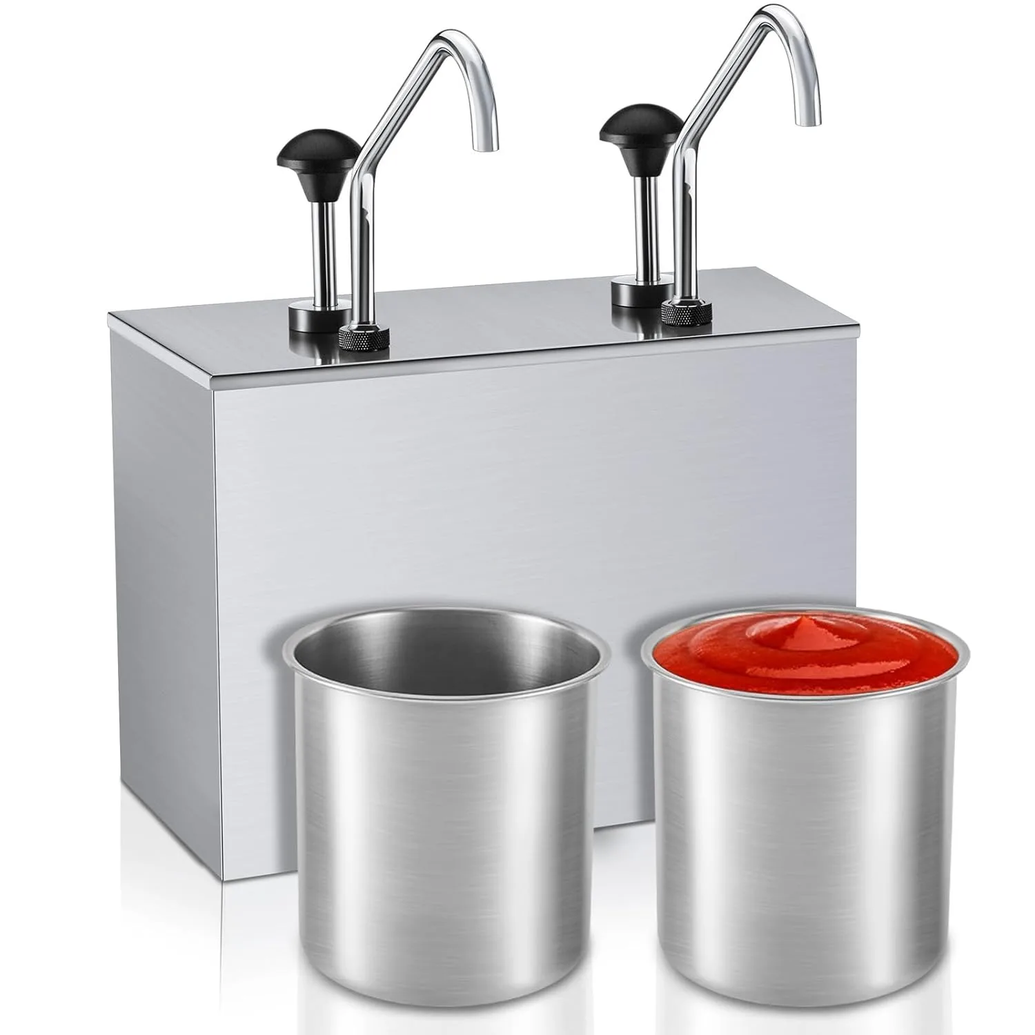 Sauce Pump Dispenser Stainless Easy to Use Condiment Pump Station for Syrup