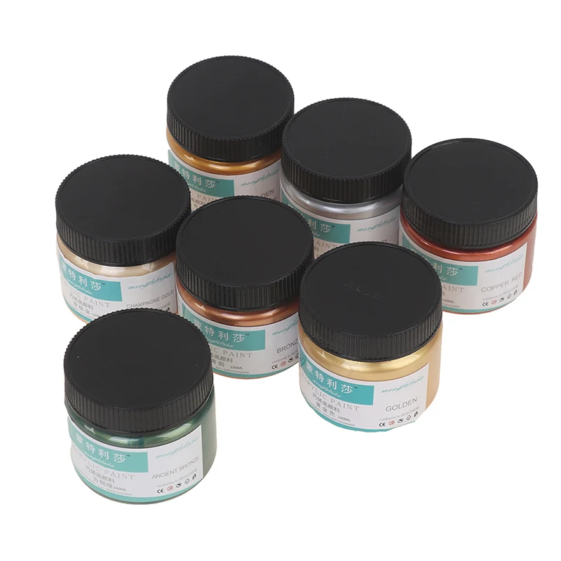 100mlGoldenAcrylicPaintDIYMetallicPaintWallPaintFoguangGold