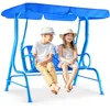 Swing w/Safety Belt, 2 Seats Outdoor Lounge   w/Removable Canopy, for Backyard Lawn, Patio Swings 1