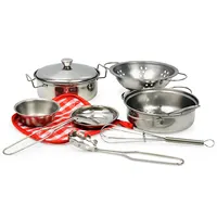 Mini Stainless-Steel Kitchen Toys .A Tiny Size Play House Cooking Utensil Set for Kids . Educational Kitchen Experience. Christm 2