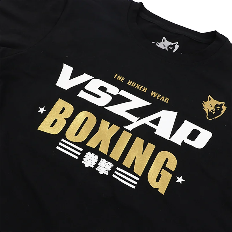 VSZAP Muay Thai Fighting Black Boxing T-shirt, MMA, Bjj, Martial Arts, Fitness Training Shirt, New