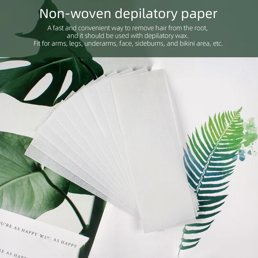 100Pcs Wax Paper Hair Removal Waxing Strips Waxing Papers Wax Strip Depilatory Paper