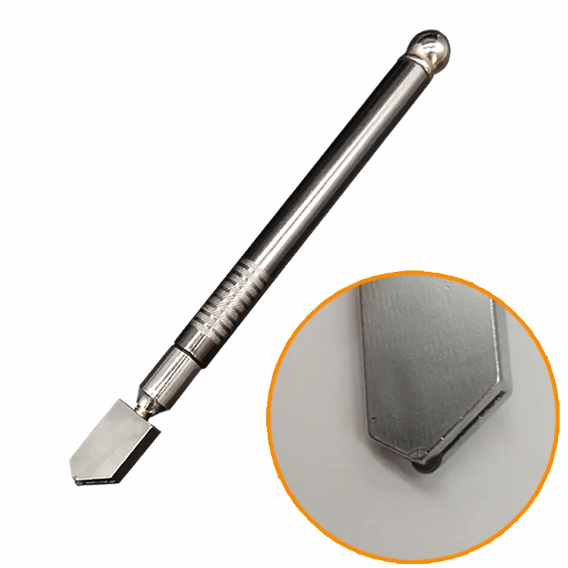 

178mm Professional Oil Feed Glass Cutter Diamond Antislip Metal Handle Cutting Tools 5-12mm