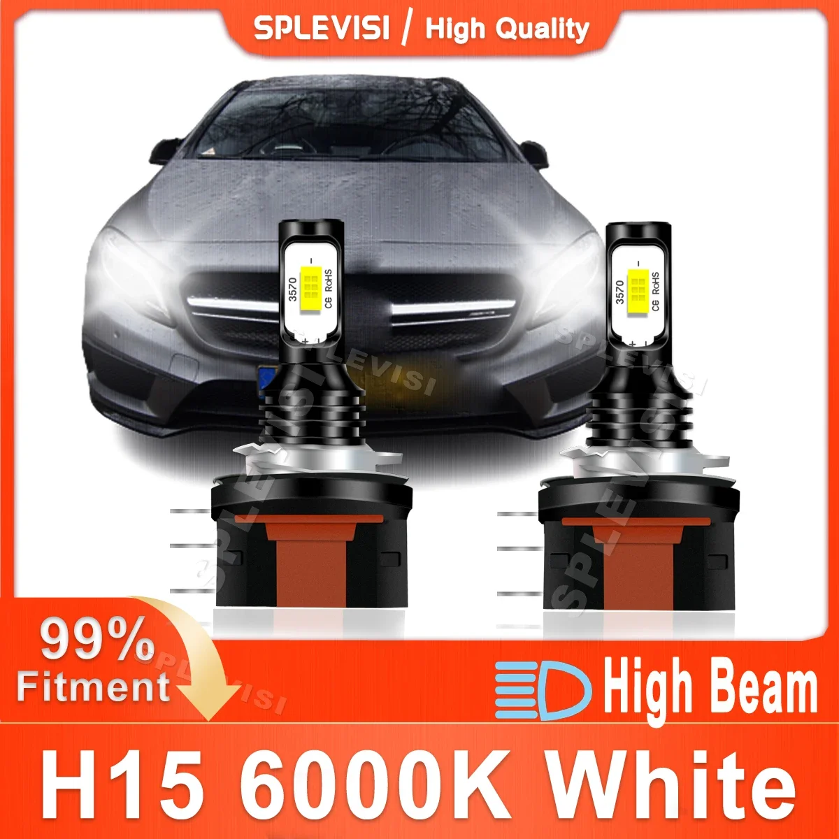 2Pcs Led Car Lights Headligth High Beam H15 70W Per Mercedes Classe A W176 X204 X156 Sprinter 6000K Bianco Plug And Play Nuovo Di Zecca