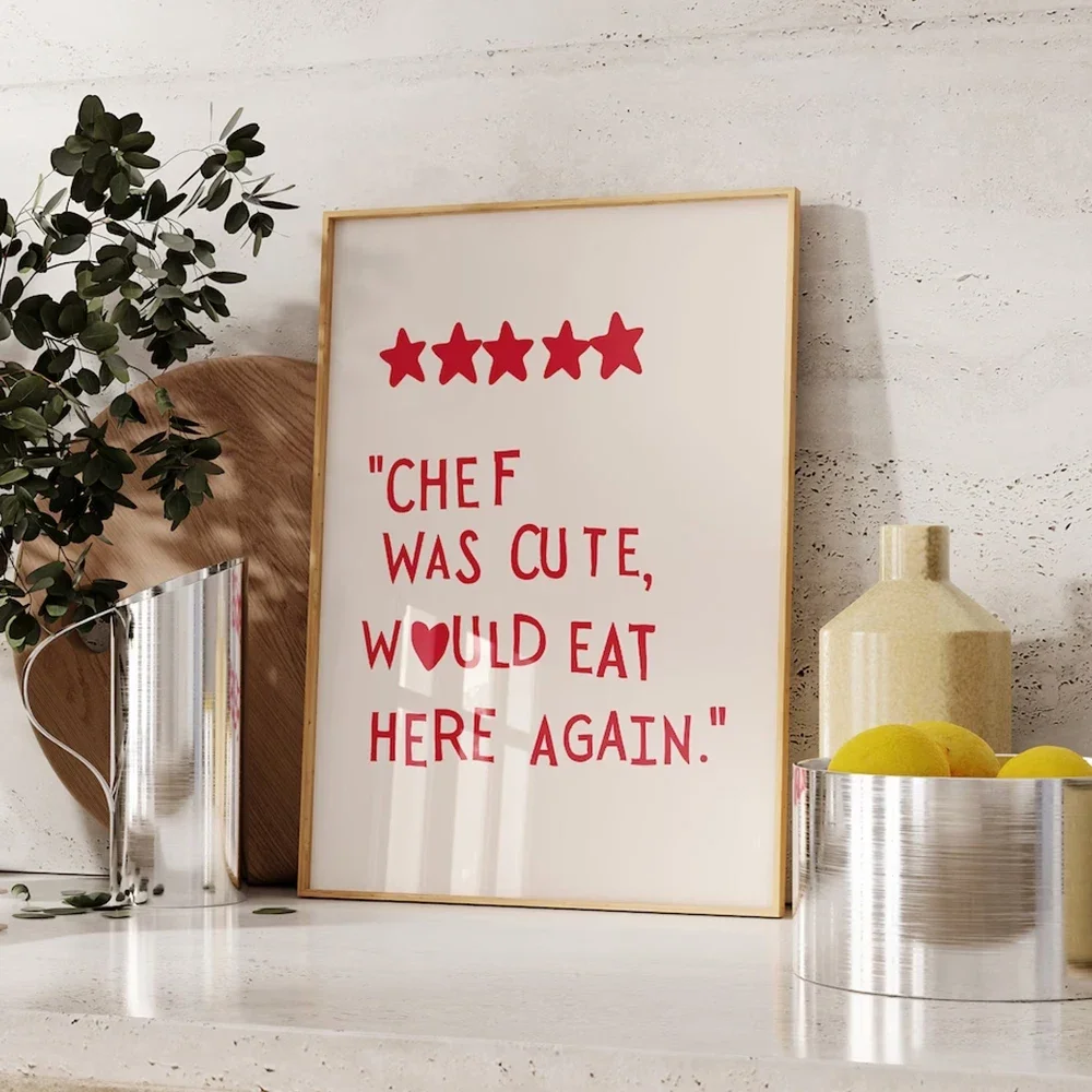 minimalist heart black chef motivational quotes cute cooking art wall art canvas painting posters for kitchen room home decor - aliexpress