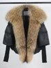 Loose Natural Real Fox Fur Collar Coat Thick New European Fashion White Duck Down Jacket Winter Women Warm Luxury Outerwear 2